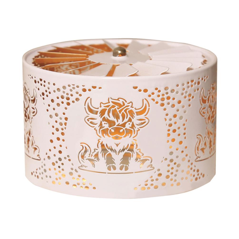 Aroma Silhouette White & Gold Carousel Highland Cow Shade £11.69